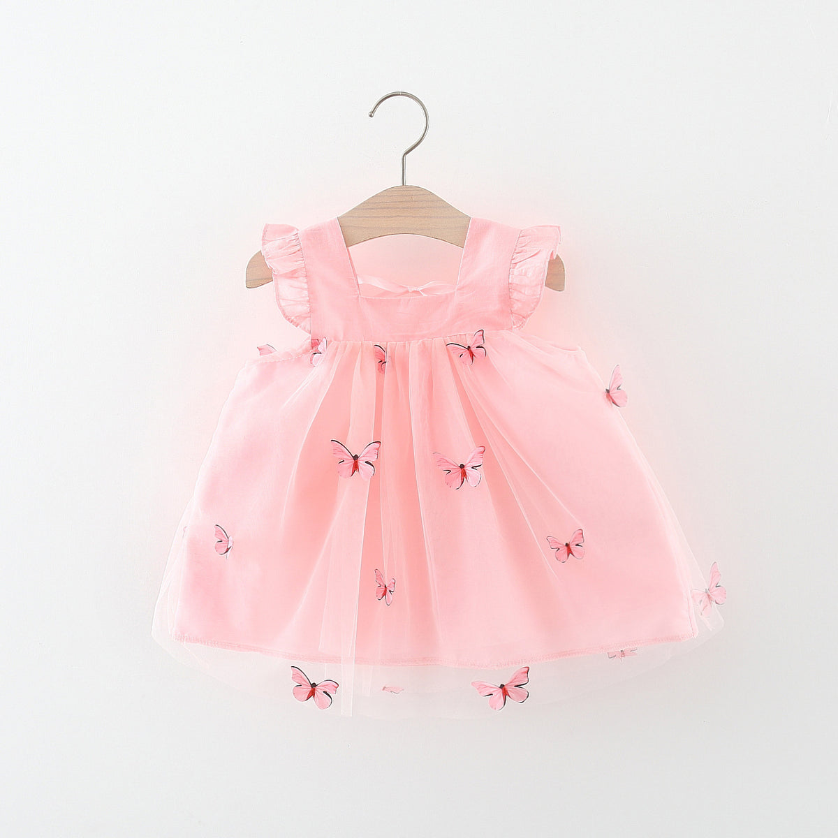 Pink Butterfly Net Flutter Frock – TYM-WZX-023