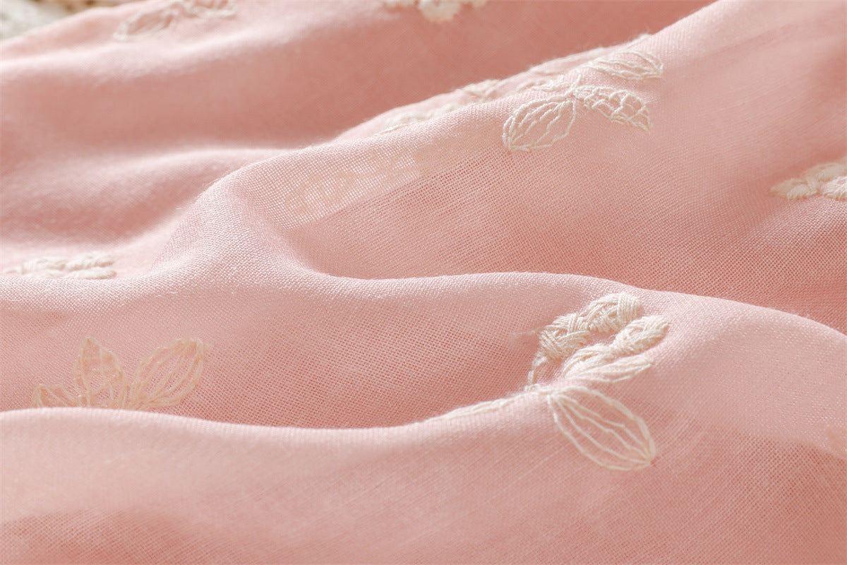 Pink Floral Embroidered Tulle Hem Sundress – TYM-WZX-029