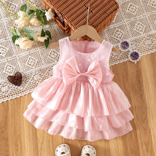 Pink Daisy Embroidered Tiered Frock – TYM-WZX-027