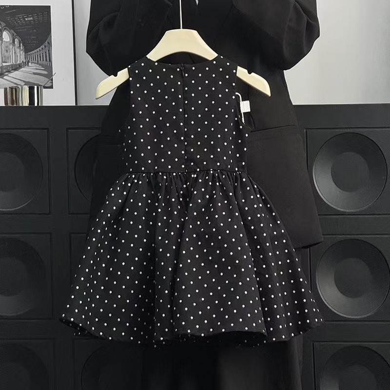 Black Polka Dot Sleeveless Party Frock – TYM-YWL-002