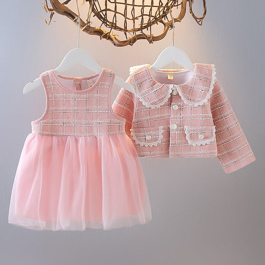 Pink Tweed Jacket & Tulle Frock – TYM-CXM-073