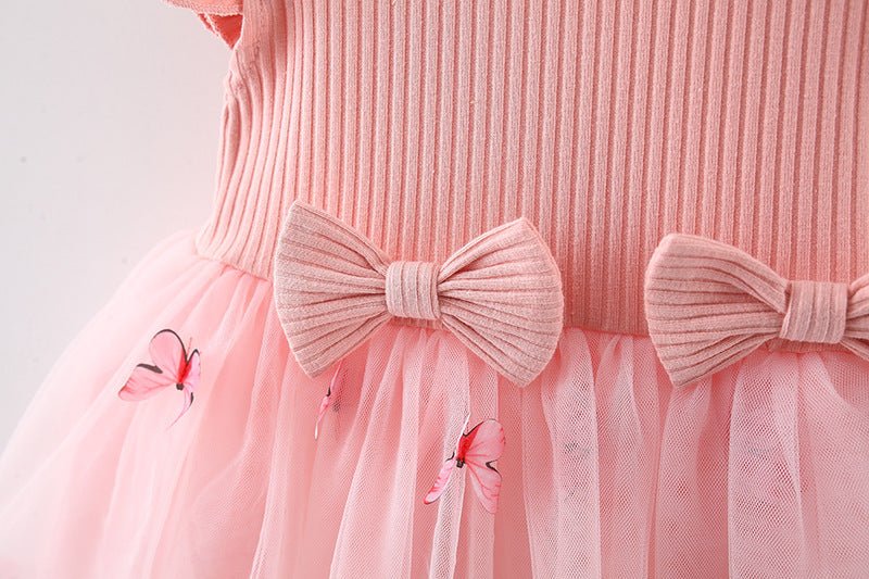 Pink Butterfly Tulle Frock – TYM-TZO-016
