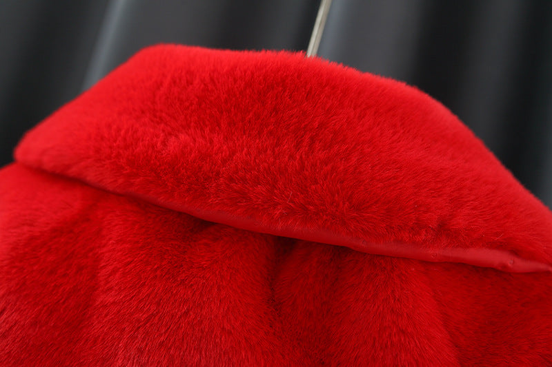 Red Plush Bow Cape Coat – TYM-WZX-051