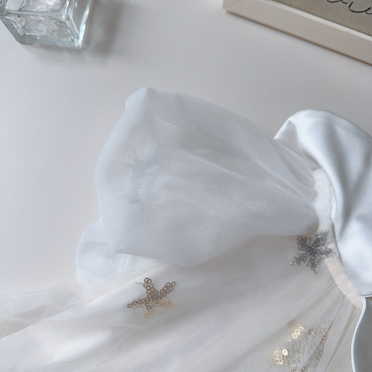 White Silver Star Tulle Ruffle Party Frock – TYM-YWL-040