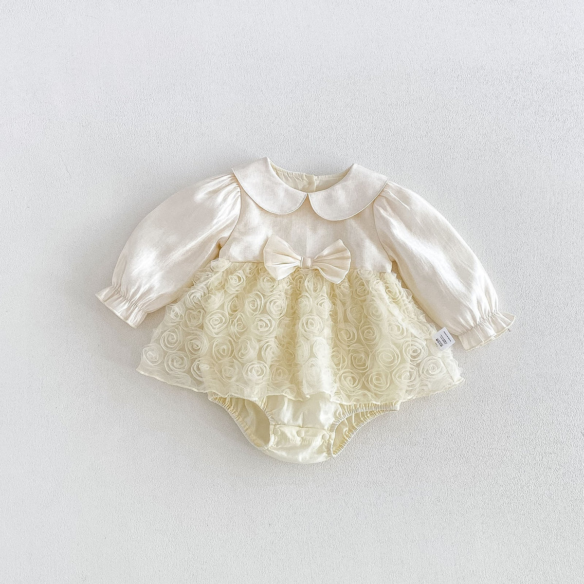 Cream Rosette Skirted Romper – TYM-FCN-016