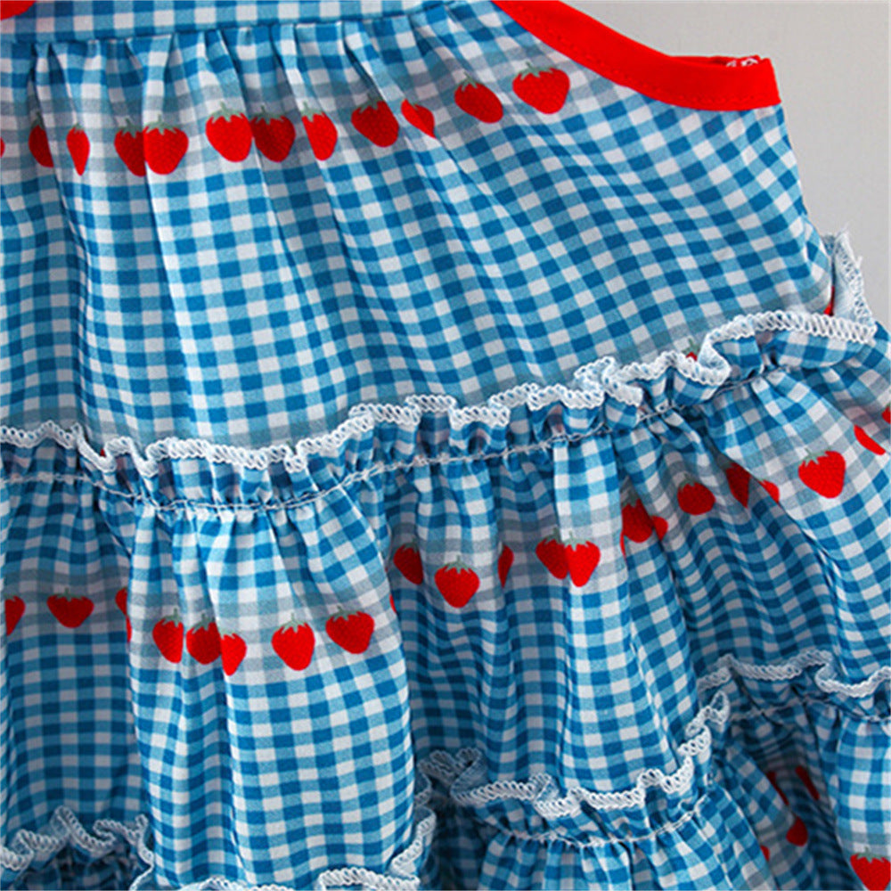 Blue Gingham Heart Tiered Summer Frock – TYM-WZX-003