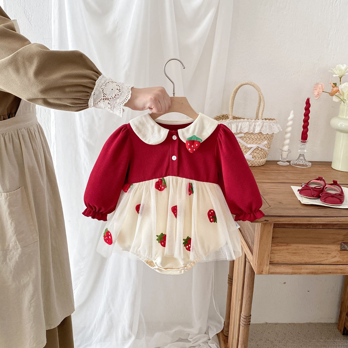 Red Strawberry Tulle Skirted Romper – TYM-FCN-020