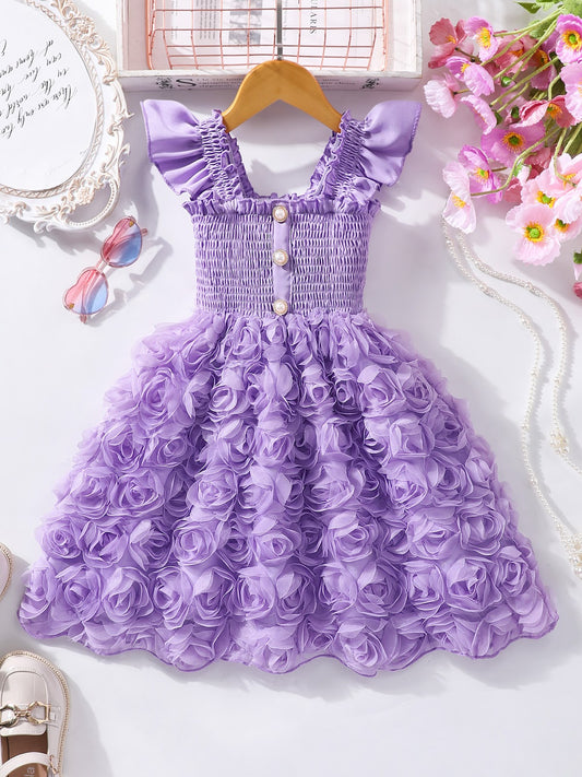 Lavender Smocked Rosette Sundress – TYM-SZL-016