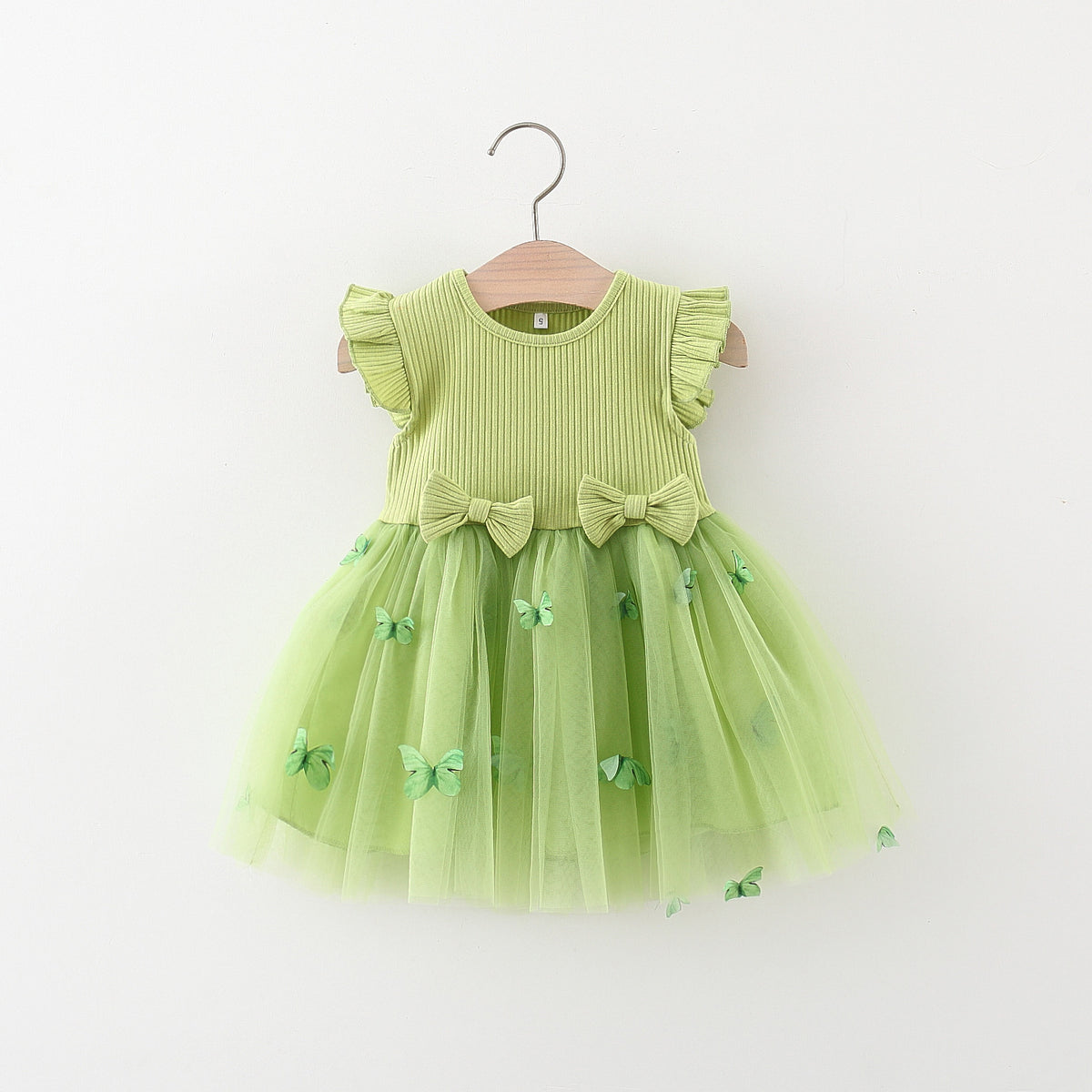 Lime Green Butterfly Tulle Frock – TYM-TZO-014