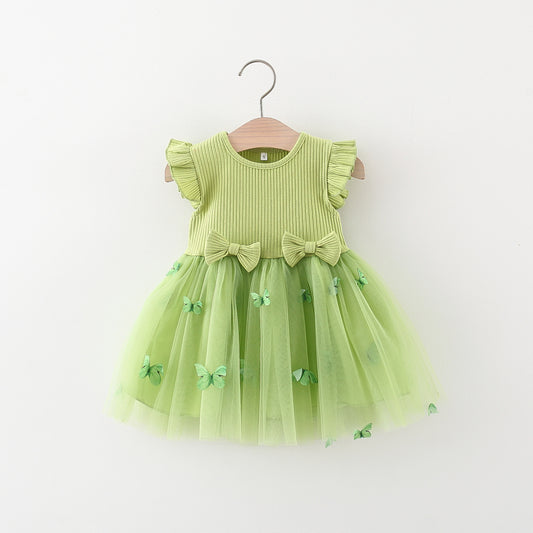 Lime Green Butterfly Tulle Frock – TYM-TZO-014