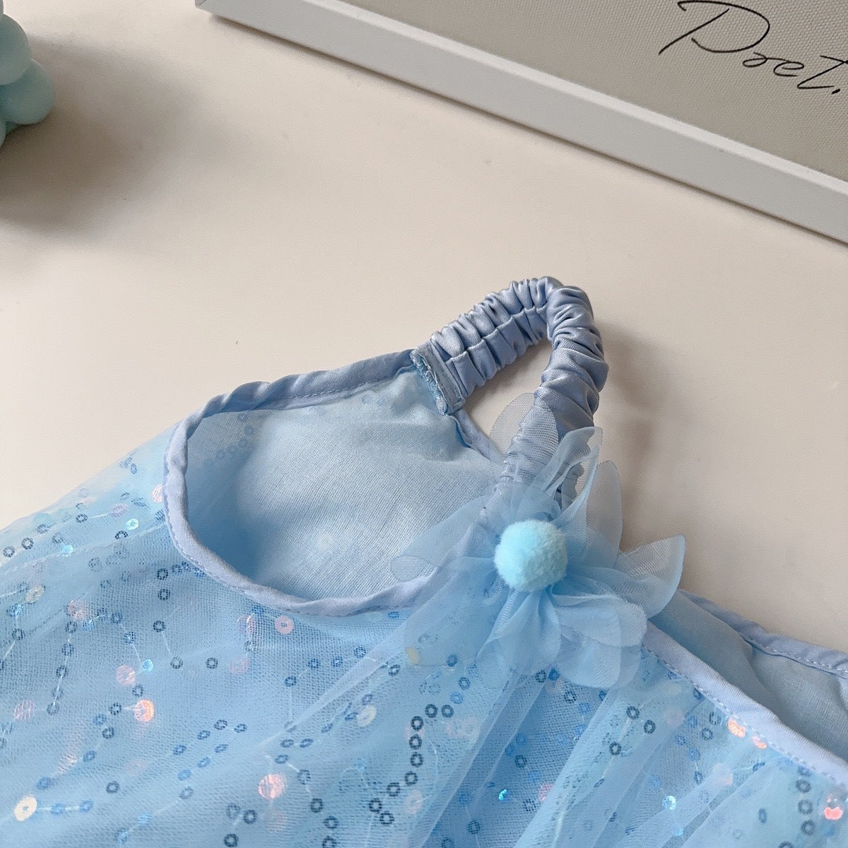 Sky Blue Sequin Tulle Ruffle Hem Sundress – TYM-YWL-036