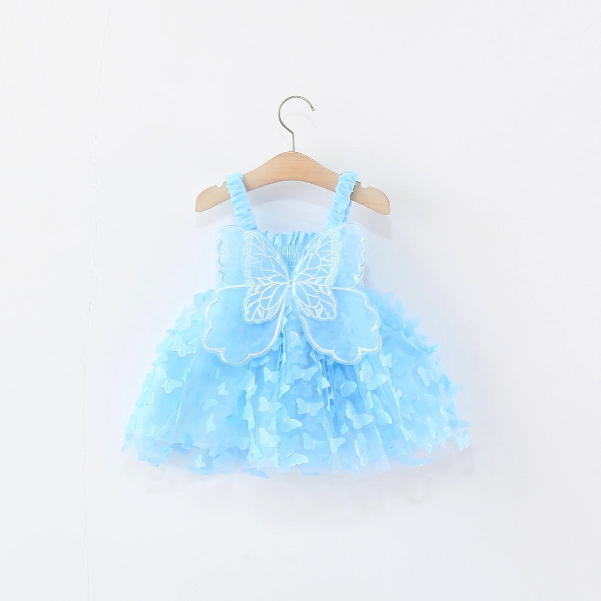Sky Blue Butterfly Wing Tulle Frock – TYM-TZO-035