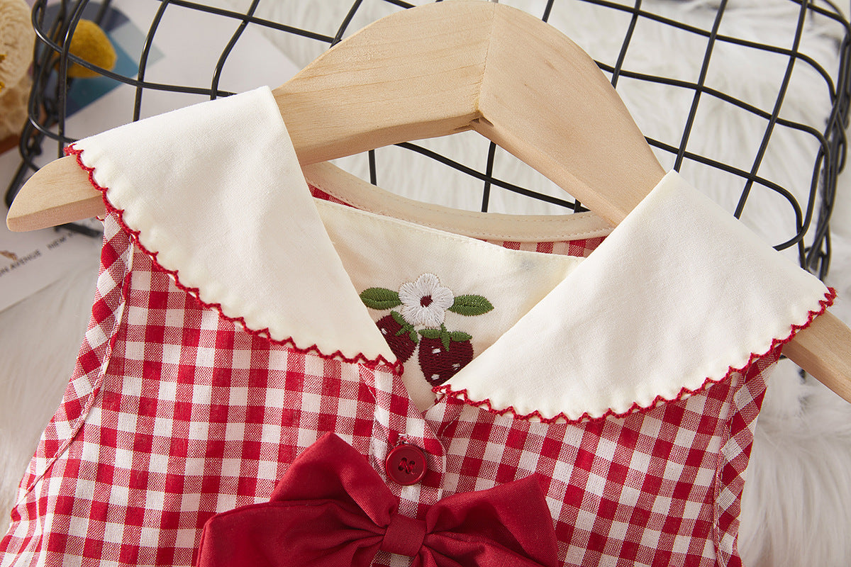 Red Gingham Strawberry Collar Frock – TYM-WZX-026