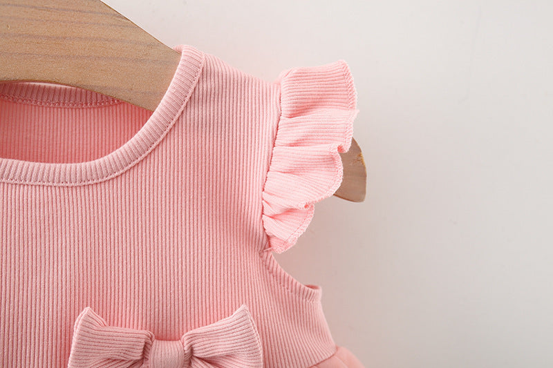 Pink Pom-Pom Two-Tier Tulle Frock – TYM-WZX-040