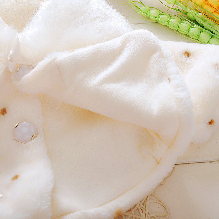 White Fluffy Pearl Cape Jacket – TYM-WZX-048