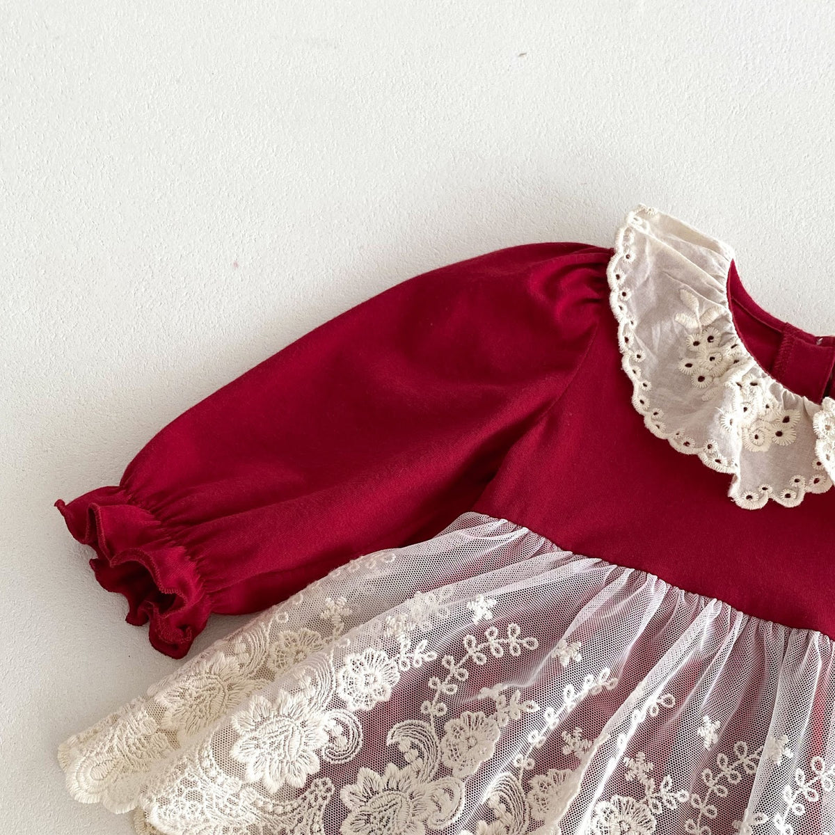 Red Lace Collar Skirted Romper – TYM-FCN-007