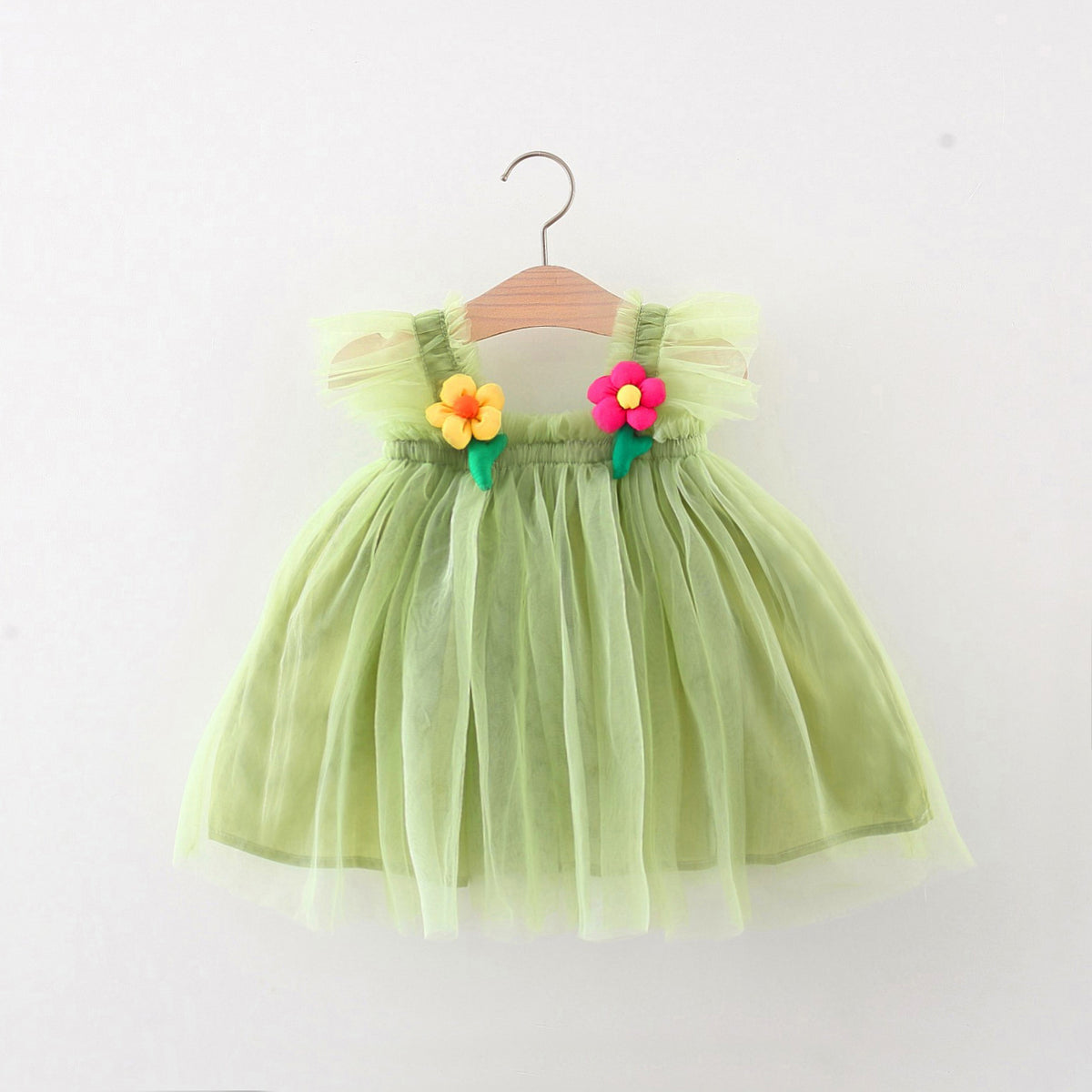 Sage Green Flower Patch Tulle Sundress – TYM-TZO-027