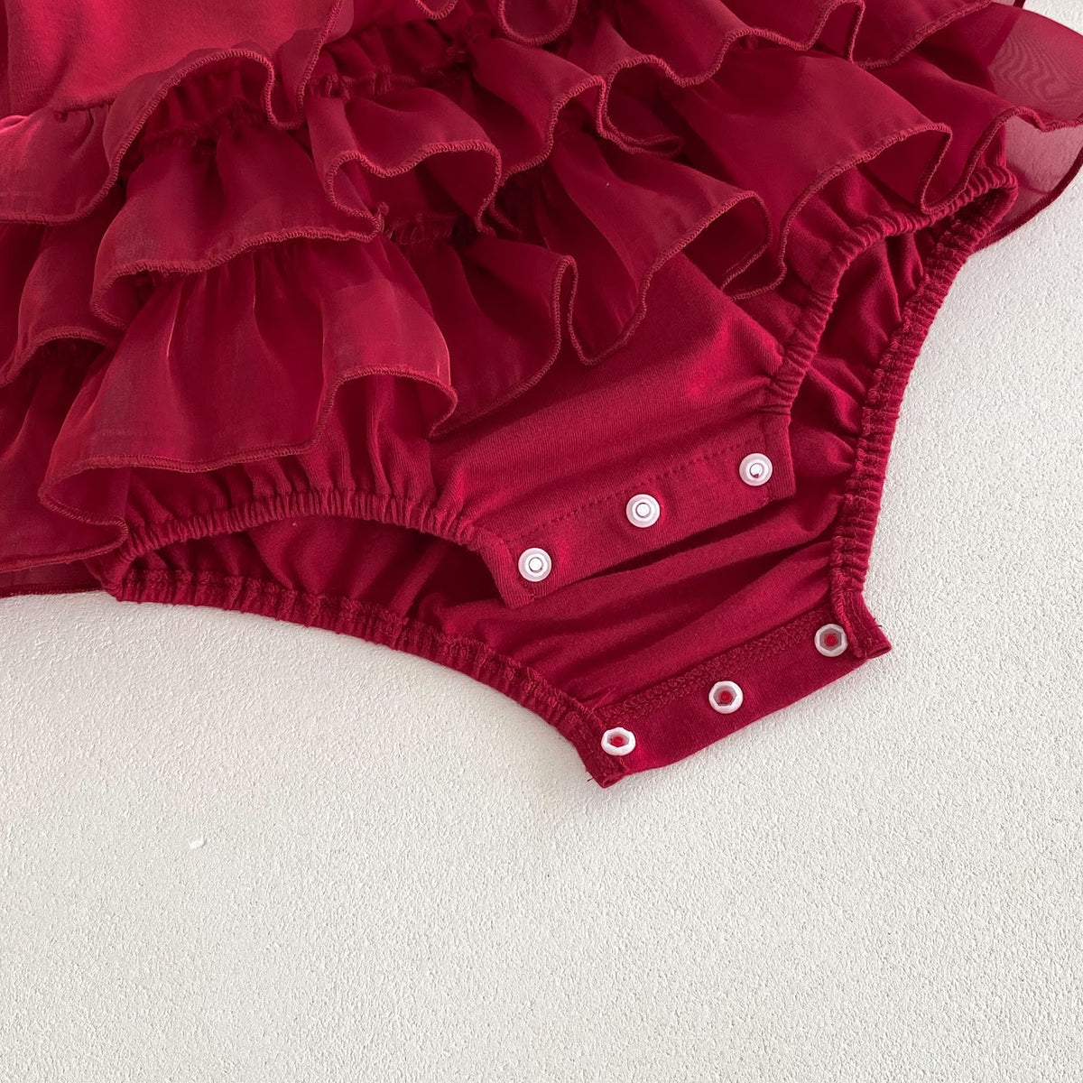 Red Peter Pan Collar Ruffle Romper – TYM-FCN-009