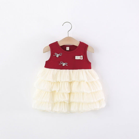 Red & Cream Tiered Ruffle Frock – TYM-TZO-031
