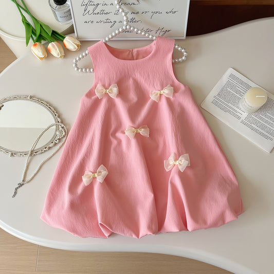 Pink Sleeveless Bubble Hem Dress – TYM-YWL-008