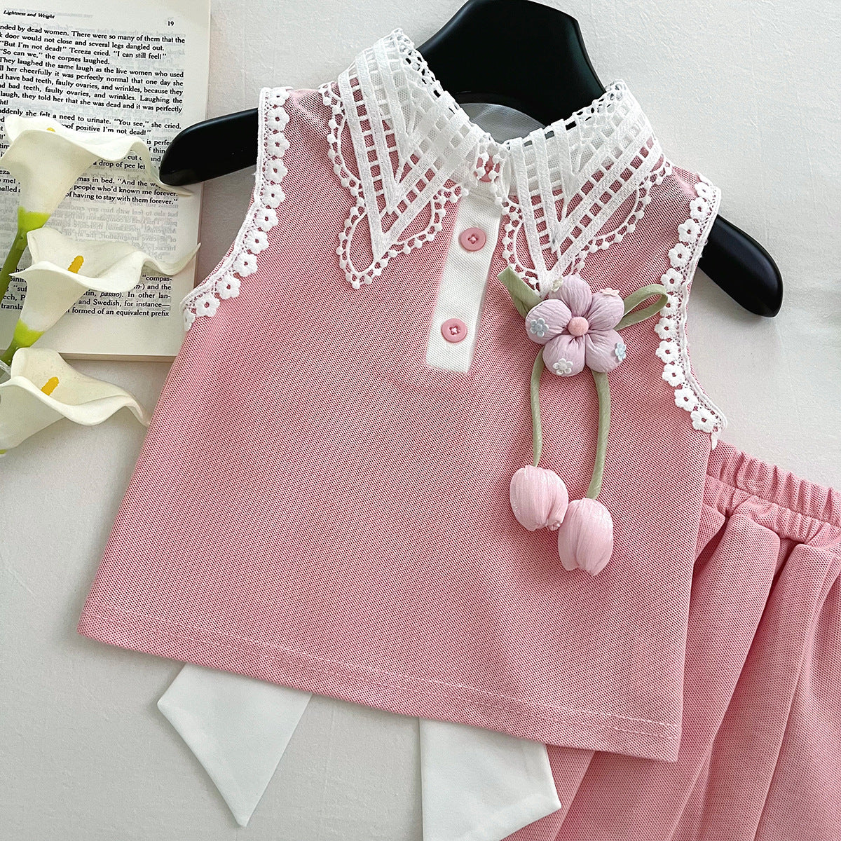 Pink Big Bow Top and Pleated Skirt Set – TYM-WPB-001