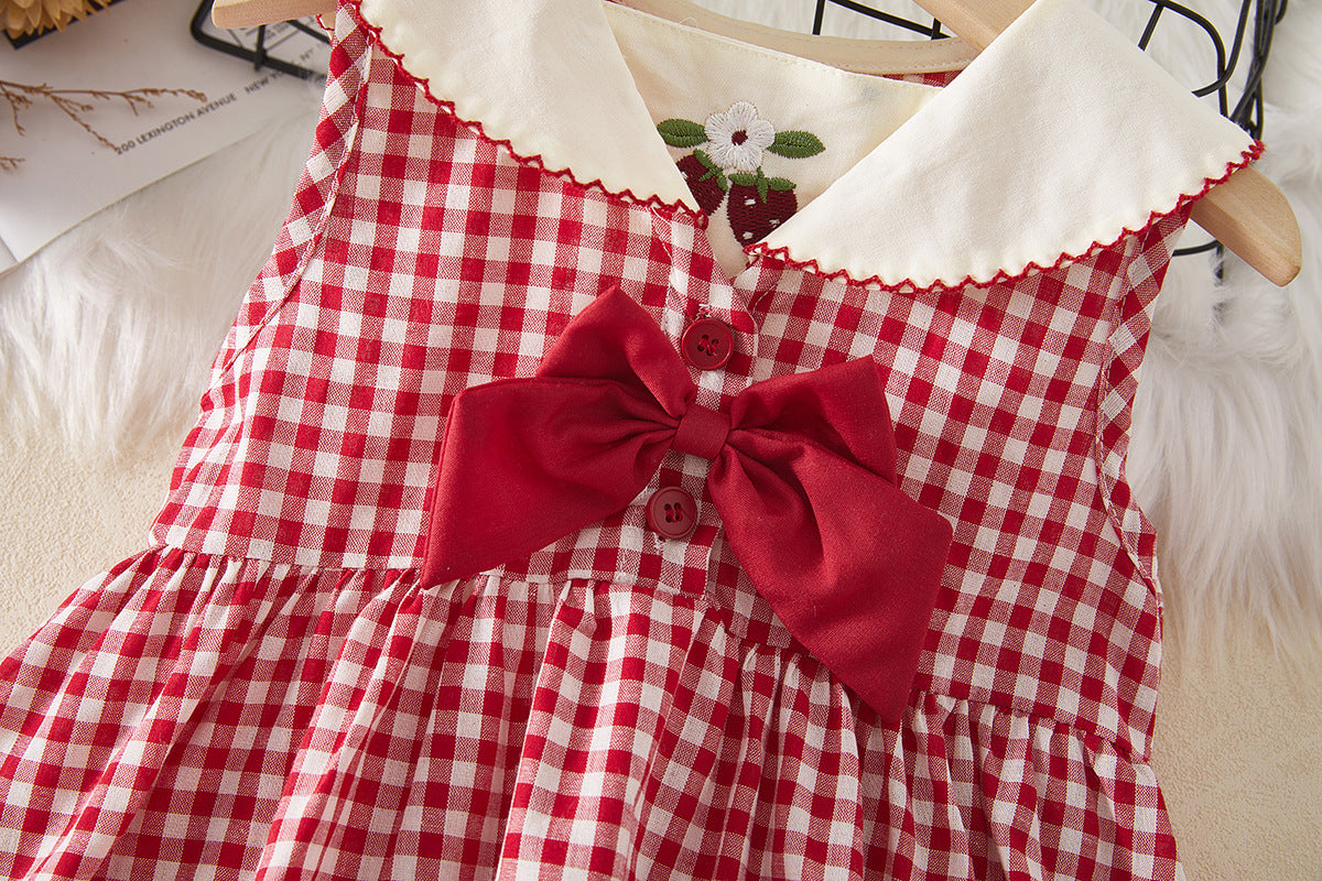 Red Gingham Strawberry Collar Frock – TYM-WZX-026
