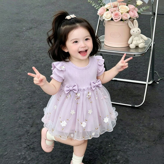 Lilac Flower Tulle Frock – TYM-CXM-006