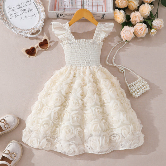 Ivory Smocked Rosette Sundress – TYM-SZL-014